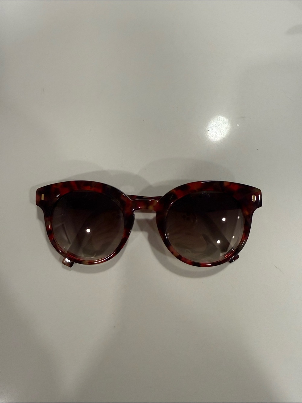 Warby Parker Red Tortoiseshell Frame Sunglasses with Brown Gradient Lenses